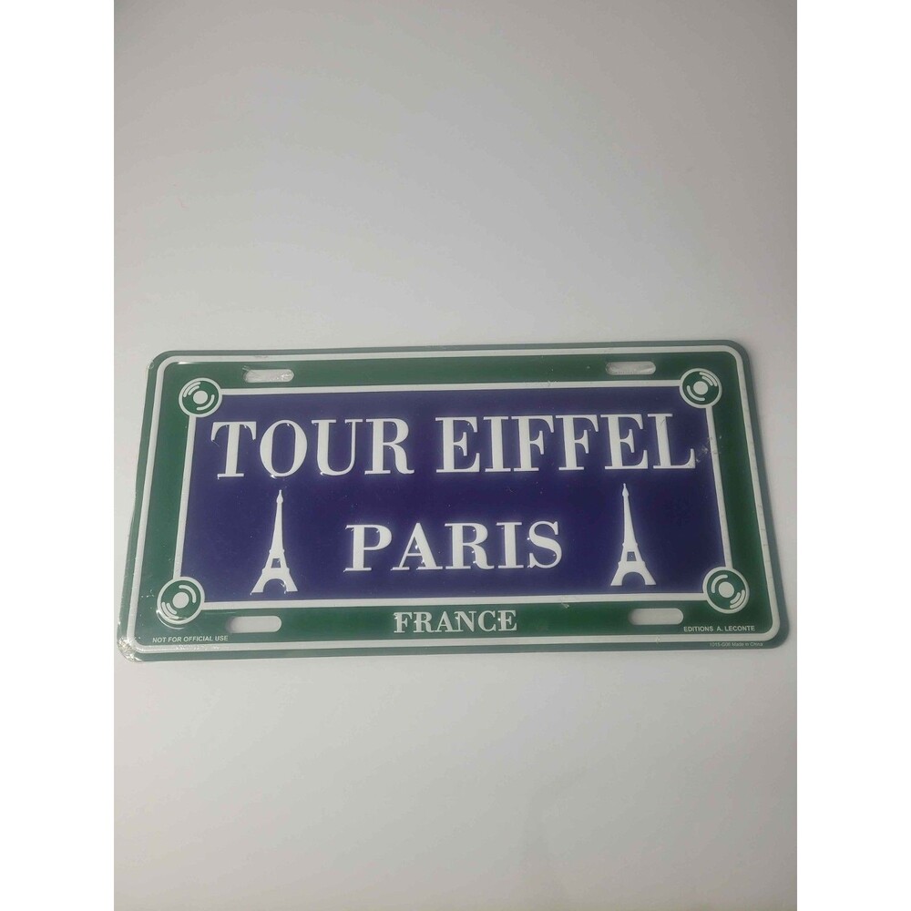 Tour Eiffel Paris France Metal License Plate Novelty Sign - Brand New